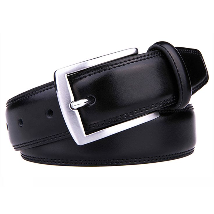 Braveman Men's Classic Genuine Leather Dress Belt - BLACK _ 34