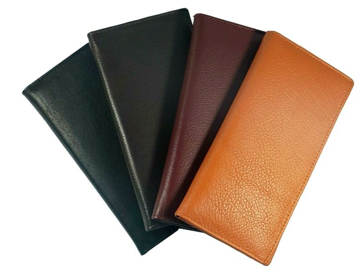 Genuine Leather Checkbook Cover Wallet Organizer With Credit Card Holder