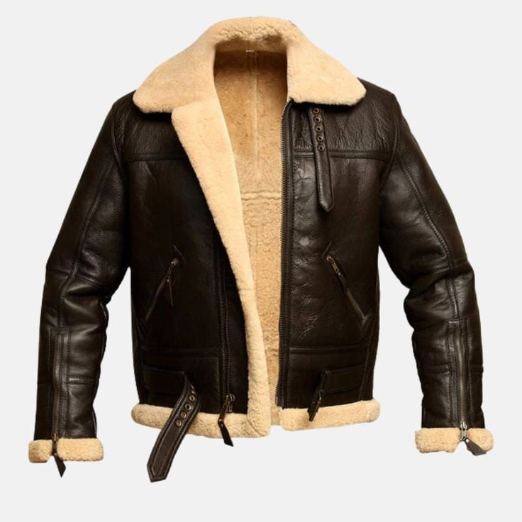 Shearling-lined Aviator Leather Jacket