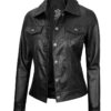 Classic Black Leather women's Jacket